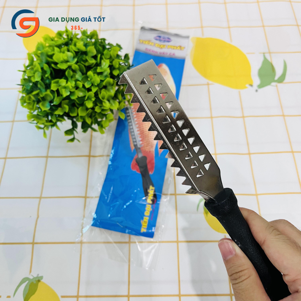 Dụng cụ đánh vảy cá inox không gỉ , đánh vảy cán nhựa dài 21cm chống trơn