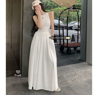 Đầm zip ba lỗ Dáng Maxi Phối Thô Nhẹ Nhàng Siêu Hót