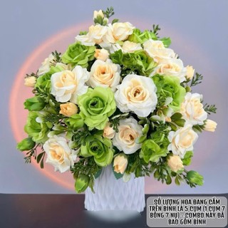 Tặng bình-Combo 5 Cành Hồng Ngoại Rose , Hồng tỉ muội cao cấp RẤT ĐẸP Cao 40cm,6 Hoa,10 Nụ cắm bình hoa,decor nhà cửa