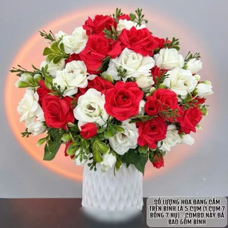 Tặng bình-Combo 5 Cành Hồng Ngoại Rose , Hồng tỉ muội cao cấp RẤT ĐẸP Cao 40cm,6 Hoa,10 Nụ cắm bình hoa,decor nhà cửa