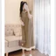 Đầm suông basic nữ tính cute bầu mặc xinh Váy polo dáng dài maxi cổ sen viền bèo trắng cộc tay vintage form rộng T272G