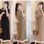 Đầm suông basic nữ tính cute bầu mặc xinh Váy polo dáng dài maxi cổ sen viền bèo trắng cộc tay vintage form rộng T272G