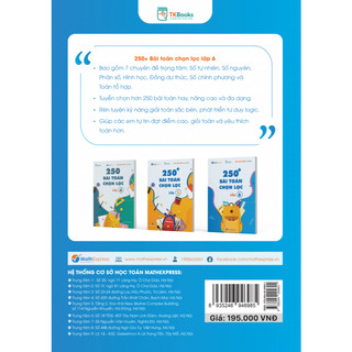 Sách - Tham khảo Lớp 6 - 250 Bài Toán Chọn Lọc Lớp 6 - TKBooks