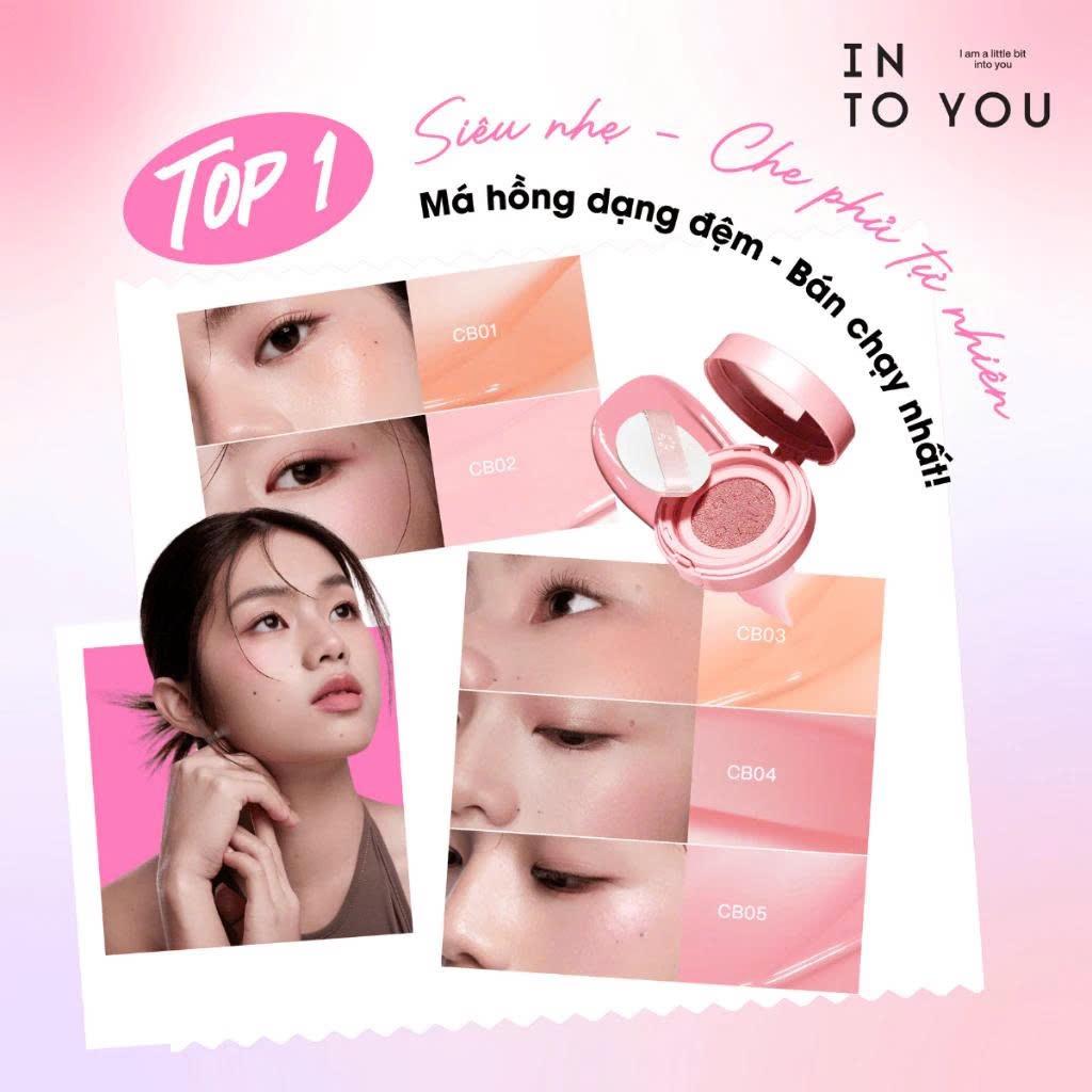 INTO YOU Má hồng dạng kem in POP MART siêu xinh màu bám lâu 3.2g | NHÍM HOUSE