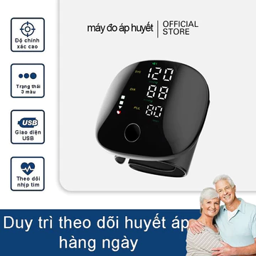 Máy Đo Huyết Áp Vòng Tay ✦ Một Chạm Bắt Đầu ✦ Giọng Nói + Màn Hình Sắc ✦ Chỉ Báo 3 Màu