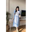 Đầm bầu bigsize oversize babydoll cute dễ thương xinh Váy nữ form rộng dọc cúc cộc tay chất đũi dáng dài T630G