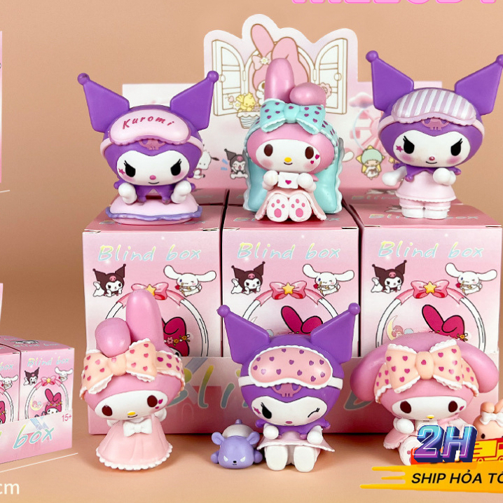 Sét 6 Mô Hình Kuromi Melody Hộp Mù Đóng Hộp Set 6 Hộp Quà Bí Mật Quà Tặng Bất Ngờ-Đồ Chơi Cho Bé PUKAPI