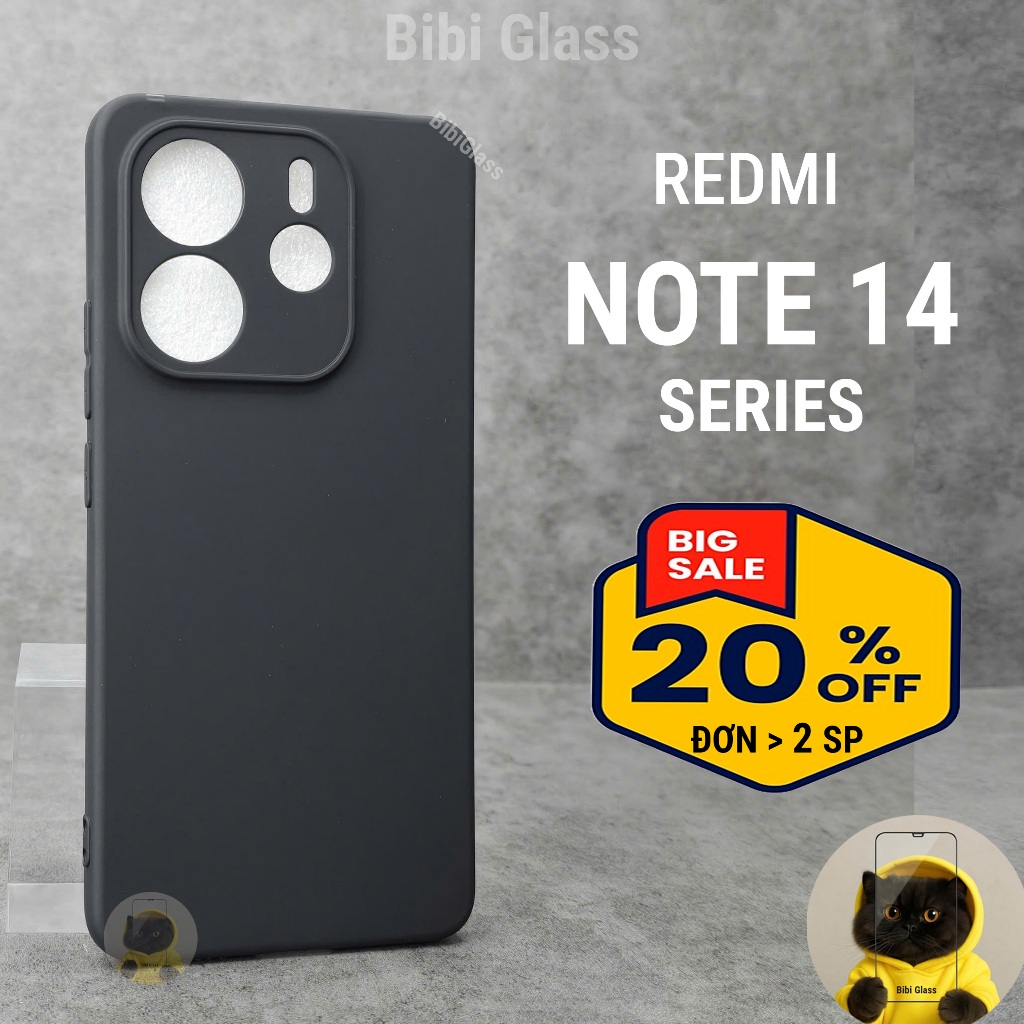 Ốp lưng Redmi note 14, 14 pro plus, pro+ 5G cạnh vuông bảo vệ cam vỏ bao điện thoại xiaomi