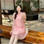 Đầm bầu bánh bèo nữ tính xinh xắn Váy tiểu thư cổ bèo cộc tay bèo dáng suông form rộng chất voan tơ 2 lớp T631G
