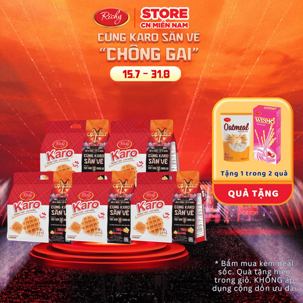 [KARO SĂN VÉ ATVNCG] Combo 5 bịch bánh Karo chà bông sợi gà, Bánh ăn ...