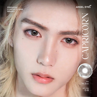 Lens xám 0-8 độ Capricorn thương hiệu N'Rosa cho mắt thở cao cấp Angel Eyes phân phối, kính giãn tròng xám có viền