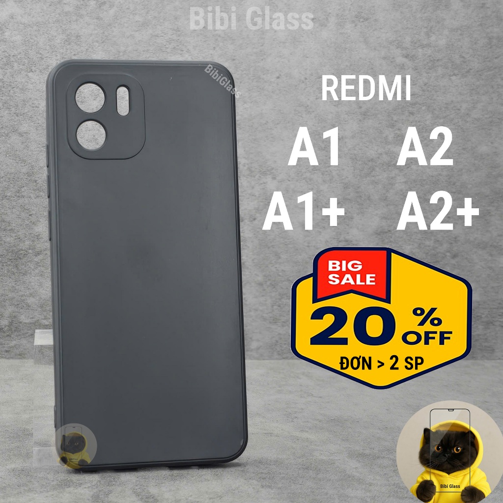 Ốp lưng Redmi A1 / A2 plus bảo vệ cam điện thoại toàn diện cạnh vuông nhựa dẻo tpu bibi glass