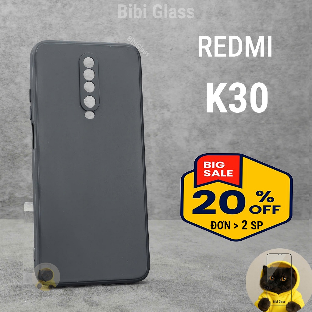 Ốp lưng Redmi K30 bảo vệ cam điện thoại toàn diện cạnh vuông nhựa dẻo tpu bibi glass