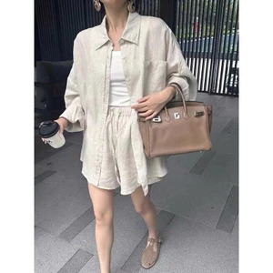 𝗖𝗶𝗰𝗶 𝗦𝗲𝘁 - Set Linen sơ mi quần short BEELY