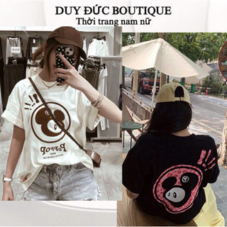 Áo Thun Hình In Chuột Chất Cotton 2 Mặt Thời Trang Nam Nữ Form Áo Rộng