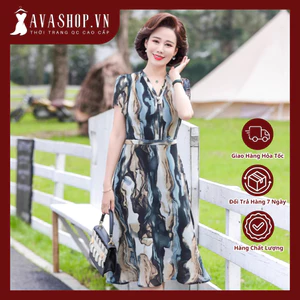 Đầm Voan Hoa Trung Niên Quý Phái VH86