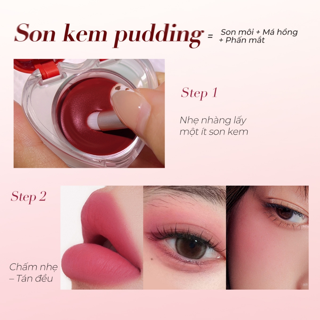 SON KEM Li SACELADY DẠNG HŨ PUDDING DỄ TÁN ĐỀU KHÔNG DÍNH CỐC 4.3g