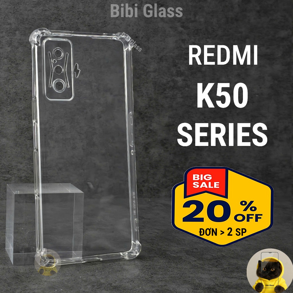 Ốp lưng Redmi K50 Pro / Ultra / Gaming dẻo trong suốt silicon cao cấp chống sốc va đập sharkcase