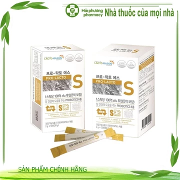 Men vi sinh PRO LACTO - S , gói 2g chứa 6 chủng men vi sinh và 10 tỷ lợi khuẩn, nhập khẩu từ Hàn Quốc, Hộp 30 gói