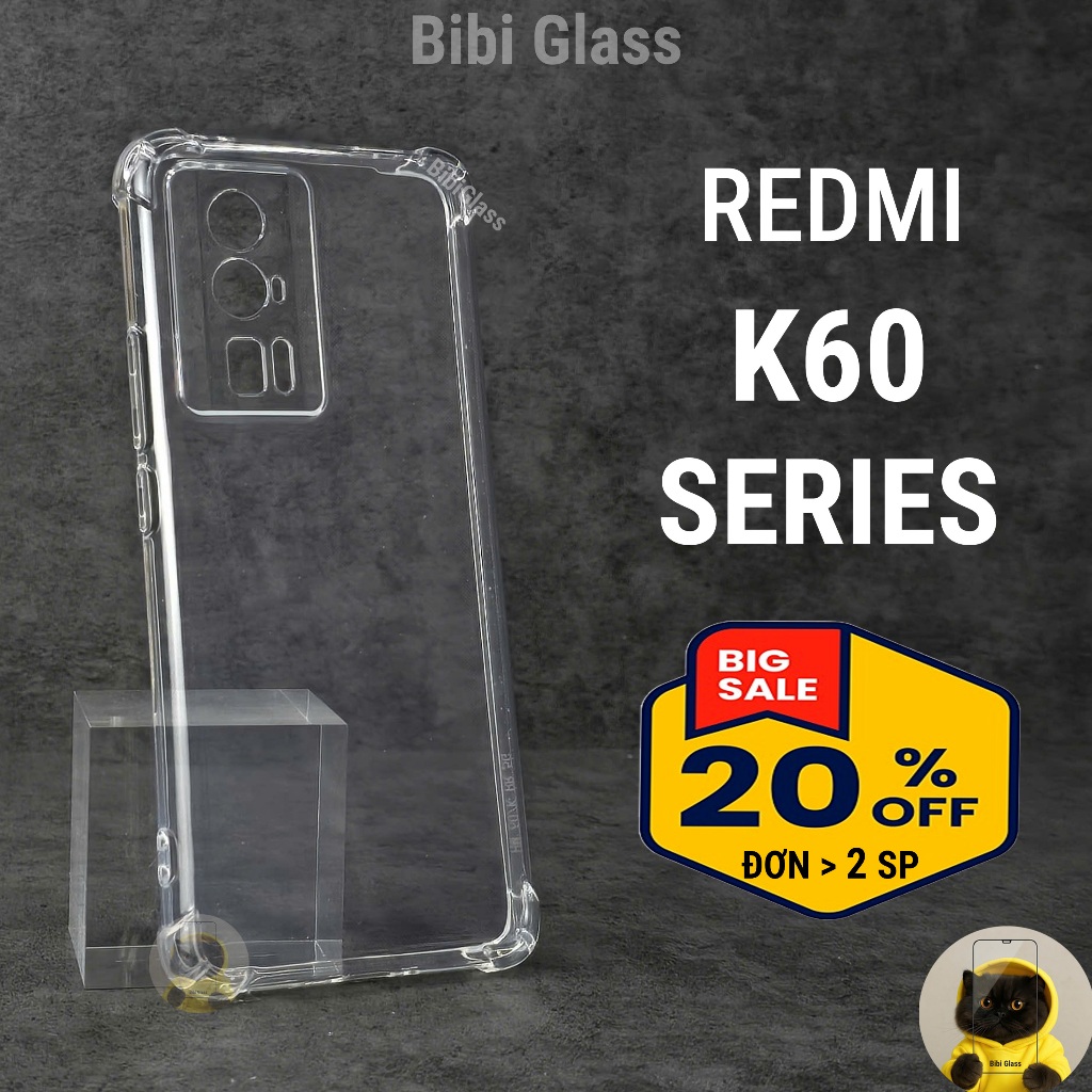 Ốp lưng Redmi K60 Pro, Ultra dẻo trong suốt silicon cao cấp chống sốc va đập bảo vệ cam sharkcase