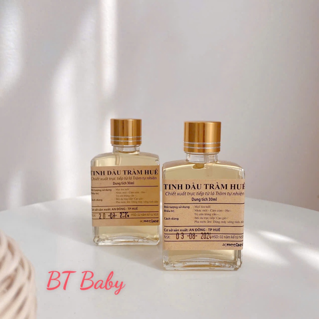 Tinh Dầu Tràm cho mẹ và bé hương thơm chuẩn đậm mùi tràm loại 1, sử dụng an toàn cho trẻ sơ sinh Bahu_Baby
