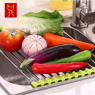 Giá inox để chén, dĩa cách nước xếp gọn tiện lợi để bồn rửa chén (hàng tốt)
