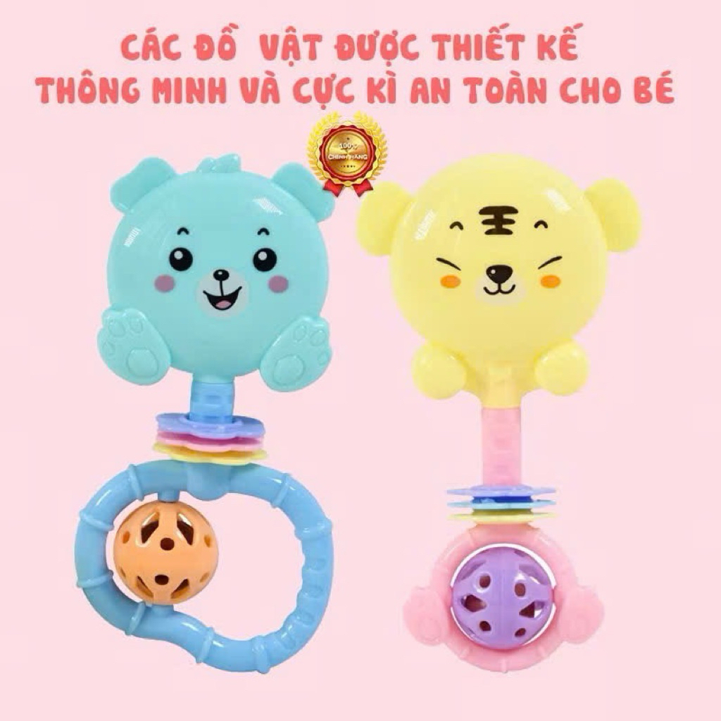 Sét 7 món xúc xắc lục lạc có âm thanh cho bé nhựa ABS an toàn cho bé sơ sinh đồ chơi cho bé sơ sinh