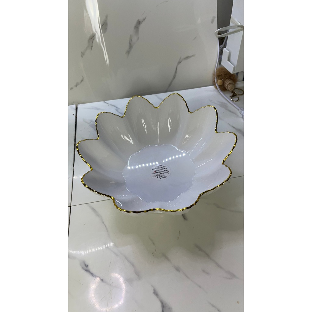 Khay Hoa Quả Bánh Kẹo Xoay 360 Độ Trong Suốt Cao Cấp Hình Hoa Nhiều Màu