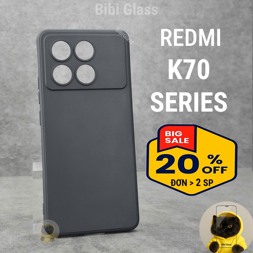 Ốp lưng Redmi K70 / K70 Pro / K70e bảo vệ cam điện thoại toàn diện cạnh vuông nhựa dẻo tpu bibi glass