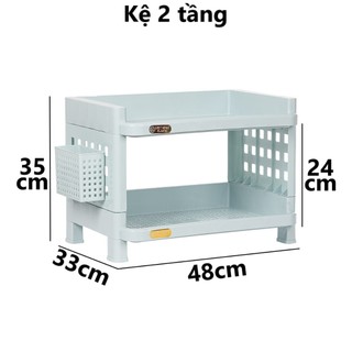Kệ chữ nhật 2 tầng 3 tầng nhựa Việt Nhật úp chén đũa, gia vị, đồ dùng nhà bếp ms: 5528-2/5528-3
