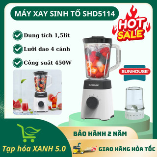 Máy Xay Sinh Tố Đa Năng Sunhouse SHD5114 Công suất 450W, Dung Tích 1,5lít, Với 3 Chức Năng, BH 2 năm
