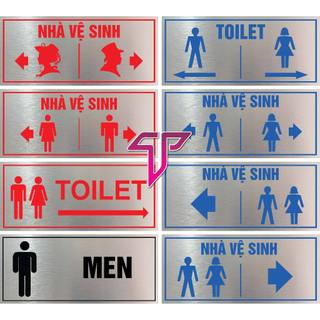 Chỉ dẫn nhà vệ sinh, biển chỉ dẫn WC, bảng toilet nam nữ, bảng hướng dẫn WC dán tường có keo