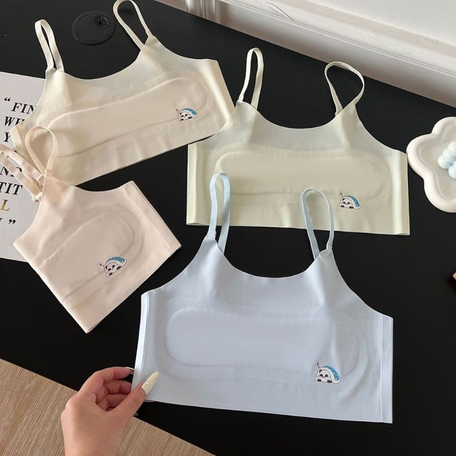 SET 3 Áo lá bé gái hai dây mảnh chất su mềm mại êm ái thoáng mát họa tiết xinh xắn cute LANIXA B898