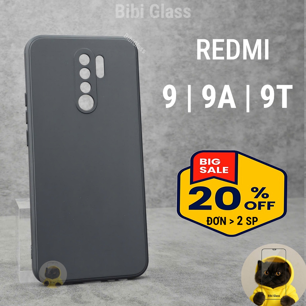 Ốp lưng Redmi 9A, 9T, 9 cạnh vuông bảo vệ cam nhựa tpu đen cao cấp điện thoại xiaomi bibi