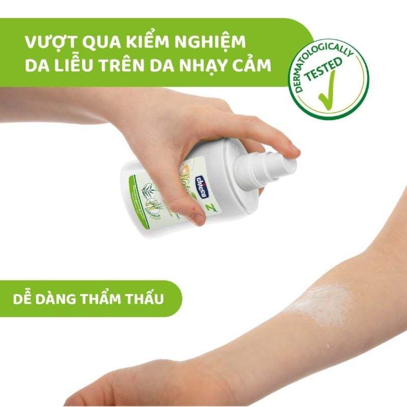 Gel xịt bảo vệ da chiết xuất tinh dầu tự nhiên (thay sản phẩm xua muỗi) Chicco NaturalZ 60ml