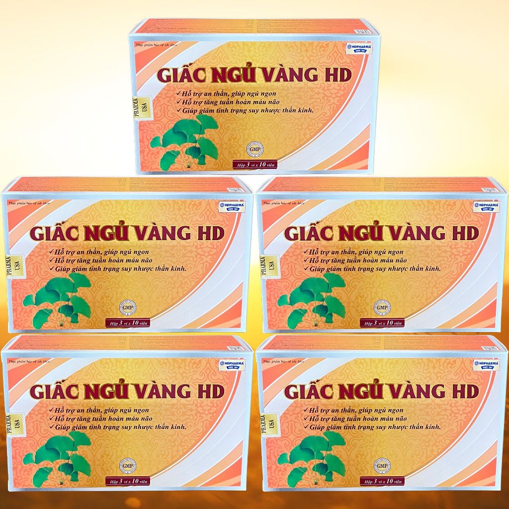 Combo 5 Hộp Giấc Ngủ Vàng HD Cam - Rostex - Hải Dương - Vitamin Thanh Lọc