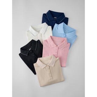 Áo polo nữ cơ bản dáng suông YODY cotton hiệu ứng mắt chim co giãn thấm hút tốt WCPO25S066
