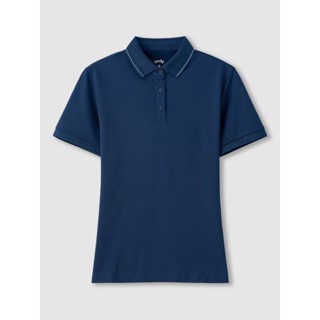 Áo polo nữ cơ bản dáng suông YODY cotton hiệu ứng mắt chim co giãn thấm hút tốt WCPO25S066