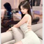 Đầm nữ trắng móc tiểu thư đi biển Váy len ren 2 dây cổ thuyền hở lưng đan dây dáng ngắn ôm body T1164G