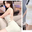 Đầm nữ trắng móc tiểu thư đi biển Váy len ren 2 dây cổ thuyền hở lưng đan dây dáng ngắn ôm body T1164G