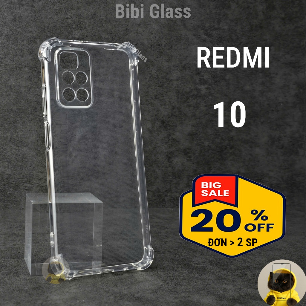 Ốp lưng Redmi 10 silicon chống sốc bảo vệ camera điện thoại toàn diện viền cao bibi