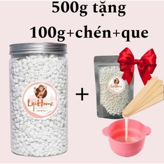 [TẶNG 100G+CHÉN]Hũ 500g sáp wax lông sữa dừa cao cấp lyihome, sáp wax nóng an toàn lành tính