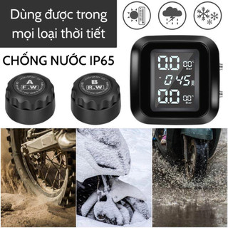 Bộ Cảm Biến Áp Suất Lốp Xe Máy TPMS, Chống Nước IP65, Màn Hình LCD Nhìn Được Dưới Nắng