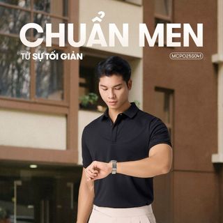 Áo polo nam nẹp che cúc YODY co giãn đàn hồi nhẹ thoáng khí MCPO25S041