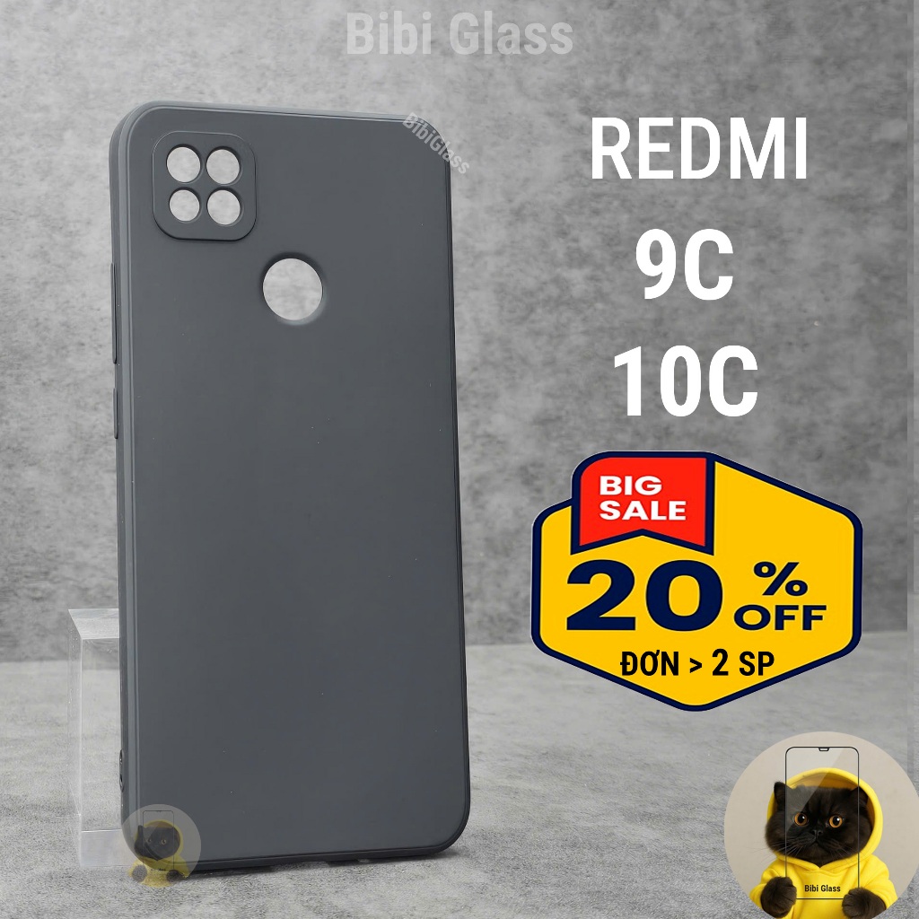 Ốp lưng Redmi 9C, 10C bảo vệ cam điện thoại toàn diện cạnh vuông nhựa dẻo tpu bibi glass