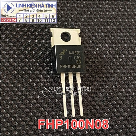 FHP100N08 Mosfet 100N08 kênh N 100A 80V TO-220 mới - AA12 FHP100N08 Mosfet 100N08 kênh N 100A 80V TO-220 mới - AA12
