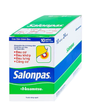 Cao dán Salonpas - Túi 10 miếng - dán giảm đau nhanh, giãn cơ, đau chơi thể thao hiệu quả