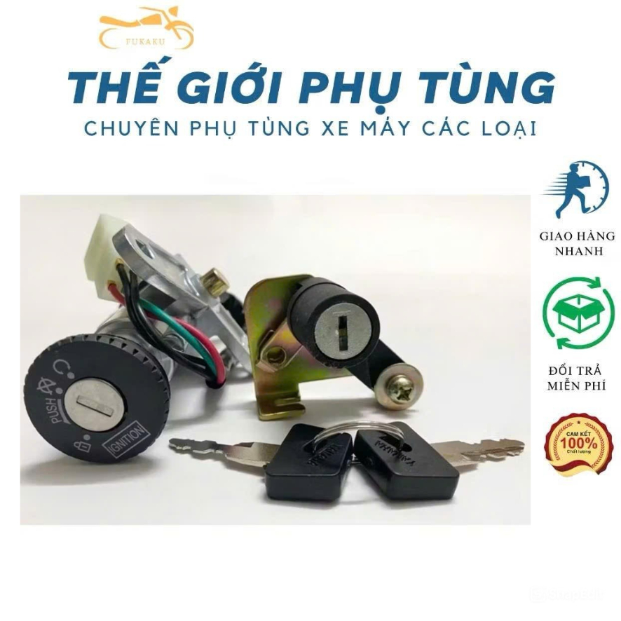 Bộ Ổ Khoá Xe Sirius 50cc, Sirius Tàu (4 Dây) Hàng Cao Cấp