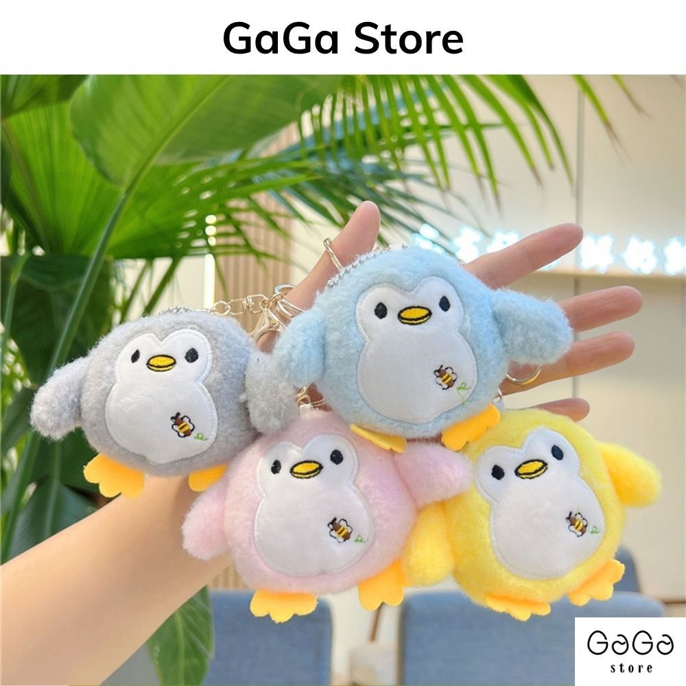 Móc khóa treo balo,túi xách,thú nhồi bông chim cánh cụt chân ngắn cute cho học sinh PKM082 gagastore