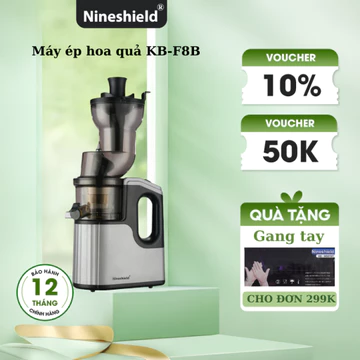 Máy Ép Chậm Cổ Rộng Ép Trái Cây Nineshield Ép Nguyên Quả Kiệt Bã Ép Cần Tây Rau Má Dễ Dàng, Làm Nước Ép - Model KBF8B